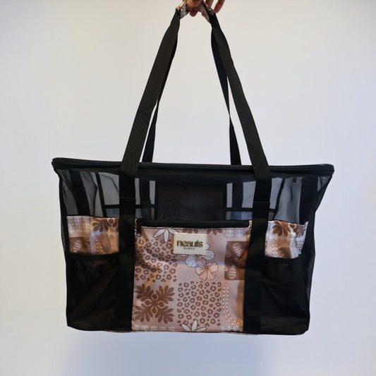 Fold Flat Carry All Tote: Mauve Quilt