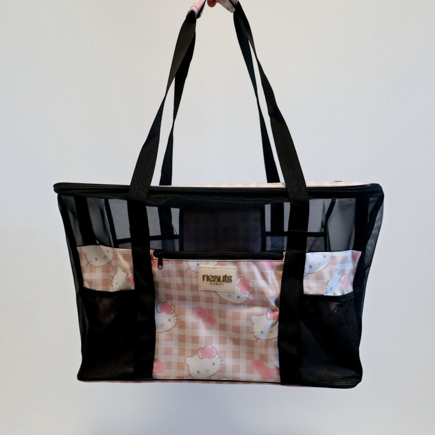 Fold Flat Carry All Tote: Cherry Blossom + Palaka Mouse