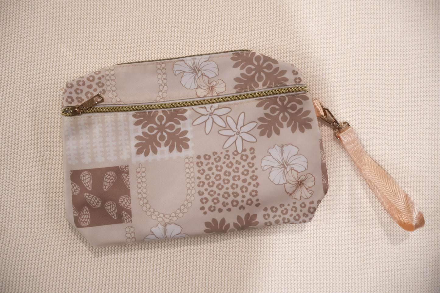 Beige Quilt Clutch